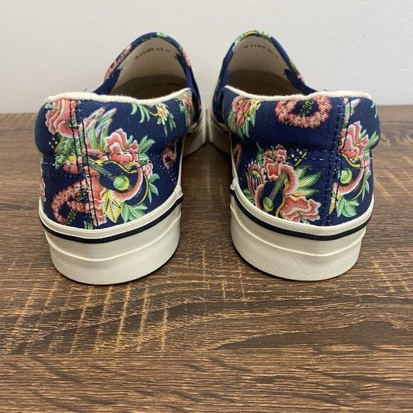 SUN SURF Japan Hawaiian Ukulele Lei Floral Printed Canvas Slip On Shoes - Picture 4 of 12